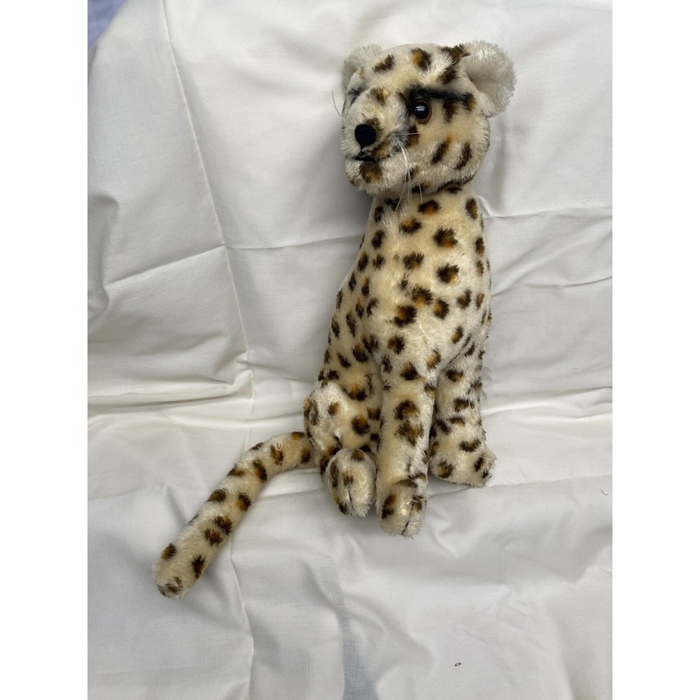Stuffed Animal Plush Cheetah‎ Leopard Spots Sitting Toy Realistic Wild Cat